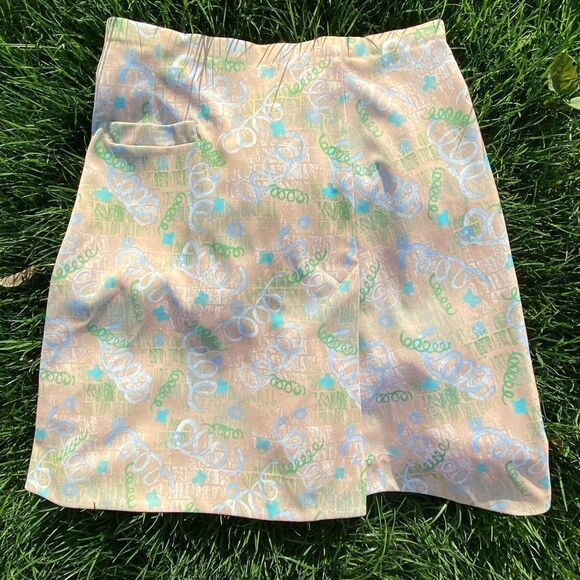 Rare Vintage 70s DiFini Patterned Pocketed Skort SZ M - Picture 1 of 11